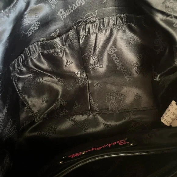 Betsey Johnson Black and Red Lips Tote - Picture 7 of 7